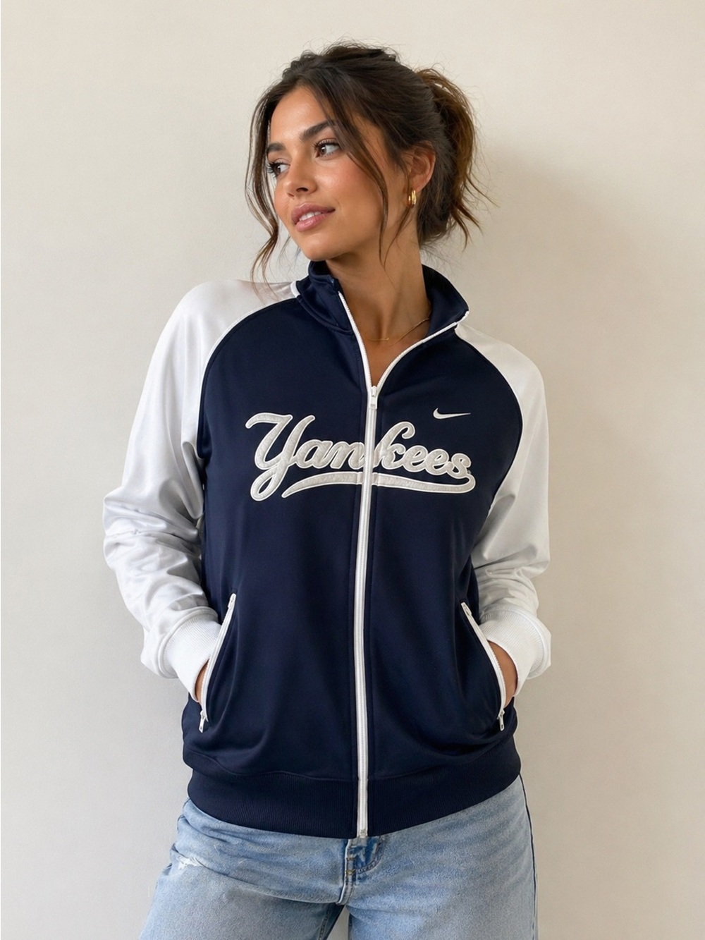 Nike New York Yankees Women’s Full Zip Track Jacket - Navy & White - Never Worn